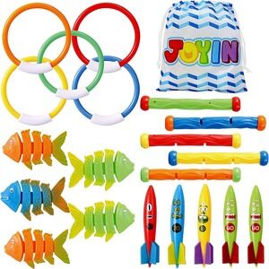 POOL TIME - JOYIN Pack of 20 diving toys with bonus storage bag
